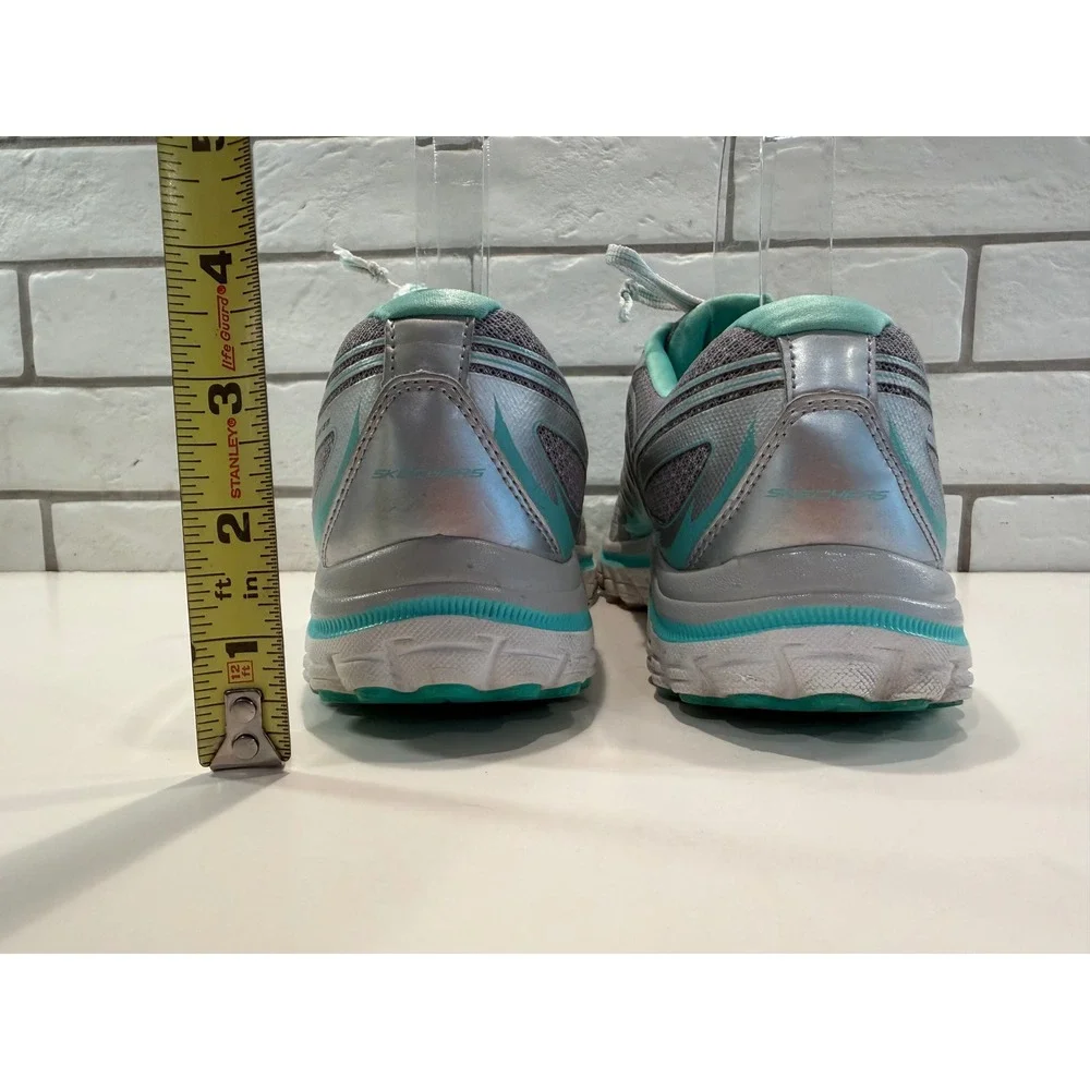Skechers Ultra Cushioning System Sneakers Womens 9 Grey Silver Teal 12361‎ Y2K